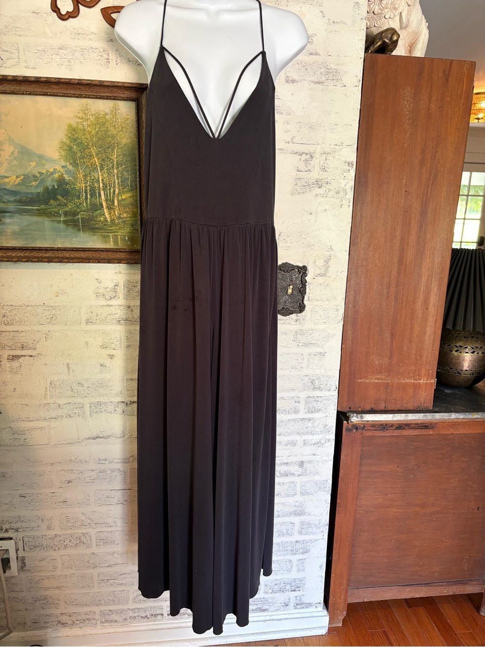 Lucky Brand strappy wide leg jumpsuit with pockets